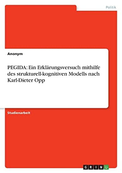 PEGIDA: Ein Erklärungsversuch mithilfe des strukturell-kognitiven Modells nach Karl-Dieter Opp