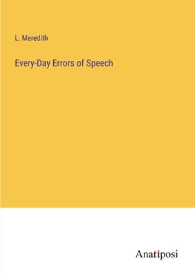 Every-Day Errors of Speech