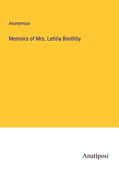 Memoirs of Mrs. Letitia Boothby