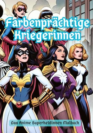 Farbenprächtige Kriegerinnen: Das Anime Superheldinnen Malbuch
