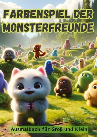 Farbenspiel der Monsterfreunde: Ausmalbuch für Groß und Klein