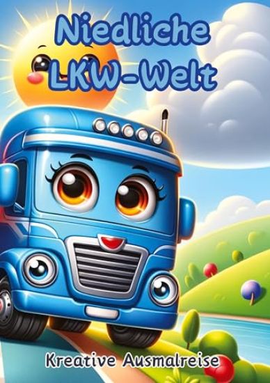 Niedliche LKW-Welt: Kreative Ausmalreise