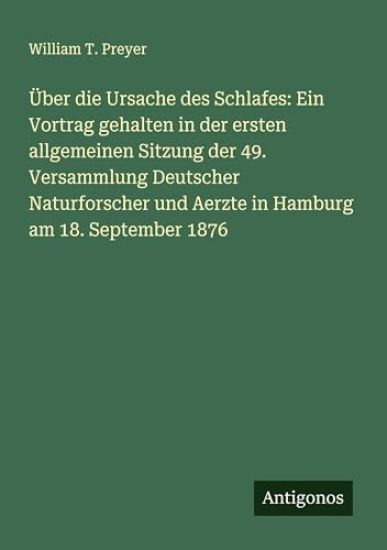 Über die Ursache des Schlafes