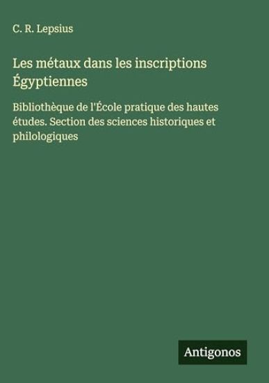 Les métaux dans les inscriptions Égyptiennes
