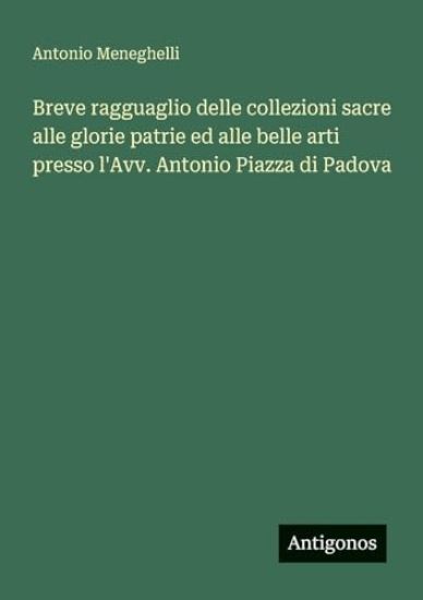 Breve ragguaglio delle collezioni sacre alle glorie patrie ed alle belle arti presso l'Avv. Antonio Piazza di Padova