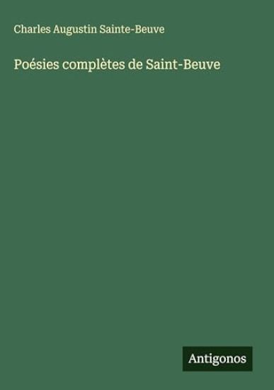 Poésies complètes de Saint-Beuve