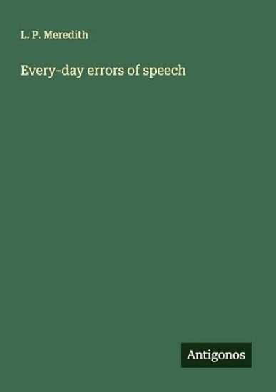Every-day errors of speech