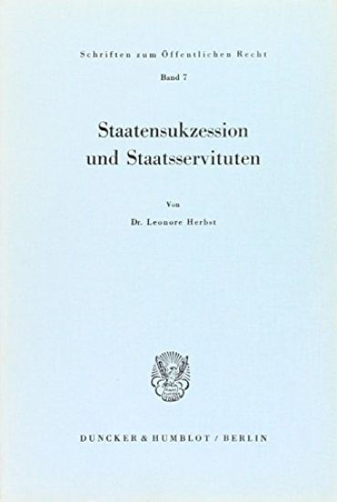 Staatensukzession Und Staatsservituten