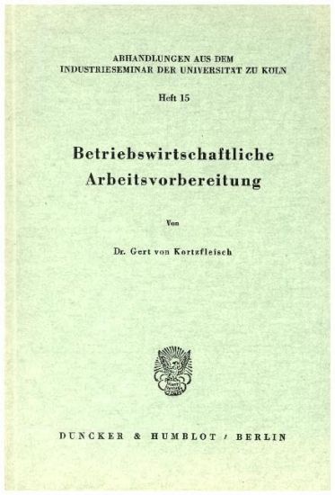 Betriebswirtschaftliche Arbeitsvorbereitung