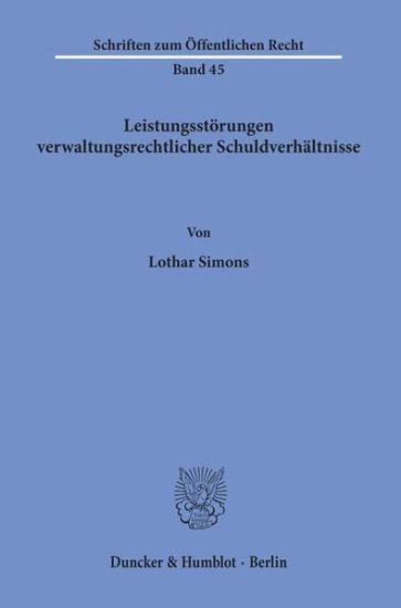 Leistungsstorungen Verwaltungsrechtlicher Schuldverhaltnisse