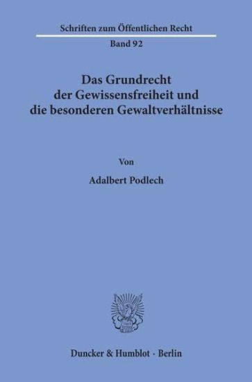 Das Grundrecht Der Gewissensfreiheit Und Die Besonderen Gewaltverhaltnisse