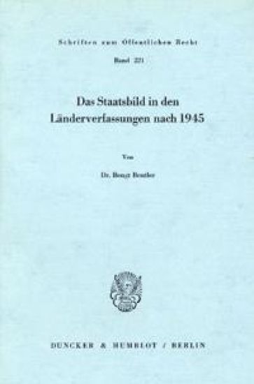 Das Staatsbild in Den Landerverfassungen Nach 1945