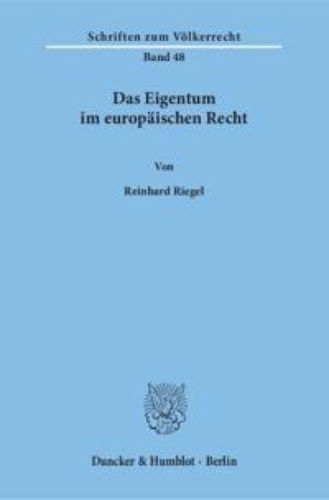 Das Eigentum Im Europaischen Recht