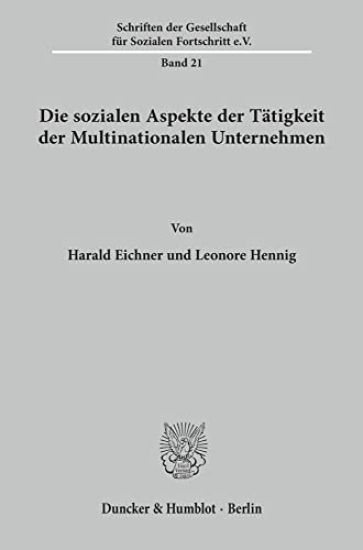 Die Sozialen Aspekte Der Tatigkeit Der Multinationalen Unternehmen