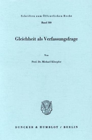 Gleichheit ALS Verfassungsfrage