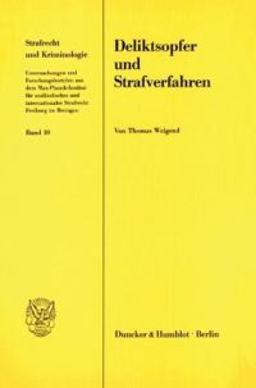 Deliktsopfer Und Strafverfahren