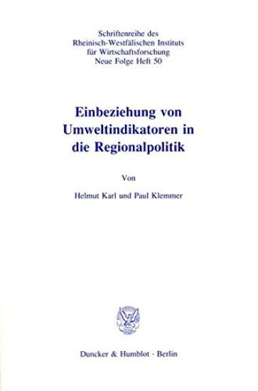 Einbeziehung Von Umweltindikatoren in Die Regionalpolitik