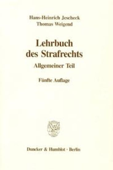 Lehrbuch Des Strafrechts: Allgemeiner Teil