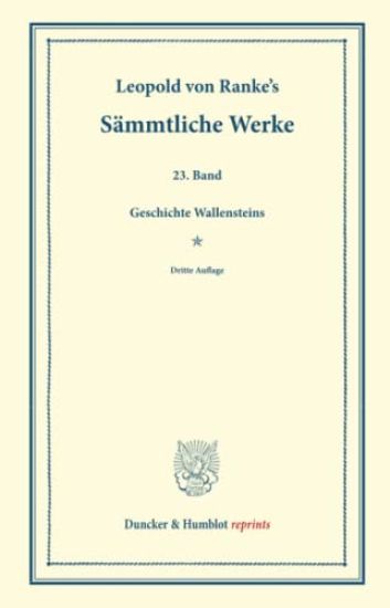 Sammtliche Werke: Dreiundzwanzigster Band: Geschichte Wallensteins