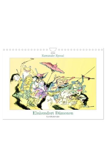 Kawanabe Kyosai - Einhundert Dämonen Kunstkalender (Wandkalender 2026 DIN A4 quer), CALVENDO Monatskalender