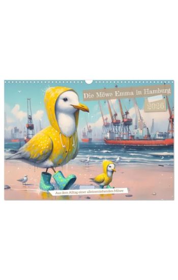 Die Möwe Emma in Hamburg (Wandkalender 2026 DIN A3 quer), CALVENDO Monatskalender