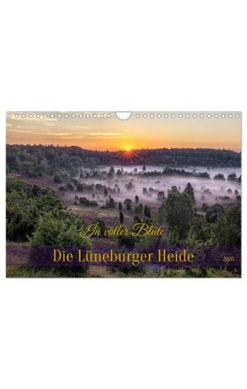 Die Lüneburger Heide - In voller Blüte (Wandkalender 2026 DIN A4 quer), CALVENDO Monatskalender