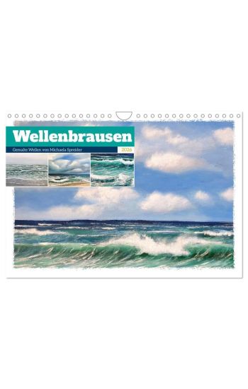 Wellenbrausen - Gemalte Wellen von Michaela Spreider (Wandkalender 2026 DIN A4 quer), CALVENDO Monatskalender