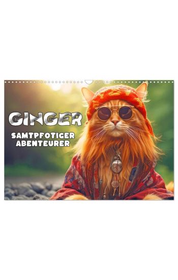 Ginger - Samtpfotiger Abenteurer (Wandkalender 2026 DIN A3 quer), CALVENDO Monatskalender
