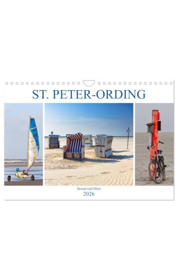 ST. PETER ORDING Strand und Meer (Wandkalender 2026 DIN A4 quer), CALVENDO Monatskalender
