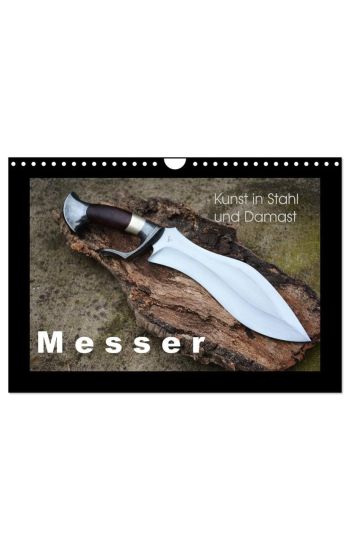 Kunst in Stahl und Damast - M e s s e r (Wandkalender 2026 DIN A4 quer), CALVENDO Monatskalender