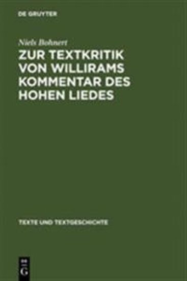 Zur Textkritik Von Willirams Kommentar Des Hohen Liedes