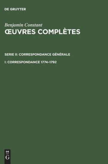 OEuvres complètes, I, Correspondance 1774-1792