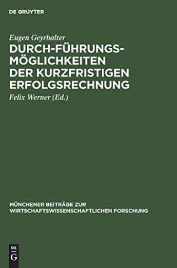 Durchführungsmöglichkeiten Der Kurzfristigen Erfolgsrechnung