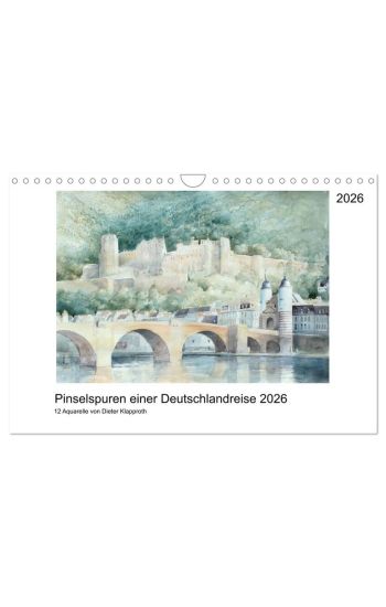 Pinselspuren einer Deutschlandreise - 12 Aquarelle von Dieter Klapproth (Wandkalender 2026 DIN A4 quer), CALVENDO Monatskalender