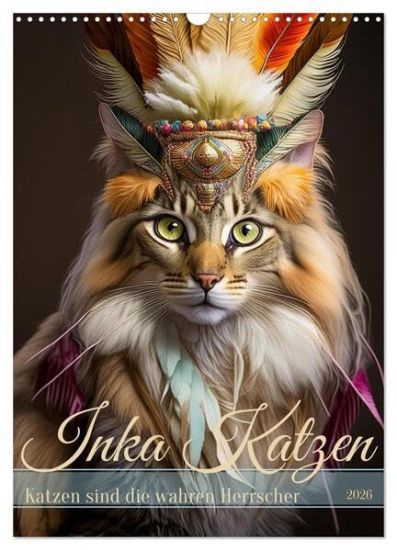 Inka Katzen - Katzen sind die wahren Herrscher (Wandkalender 2026 DIN A3 hoch), CALVENDO Monatskalender
