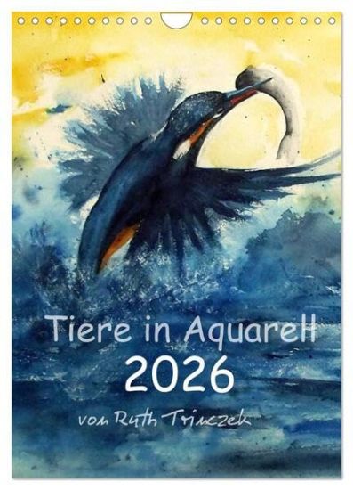 Tiere in Aquarell 2026 - von Ruth Trinczek (Wandkalender 2026 DIN A4 hoch), CALVENDO Monatskalender