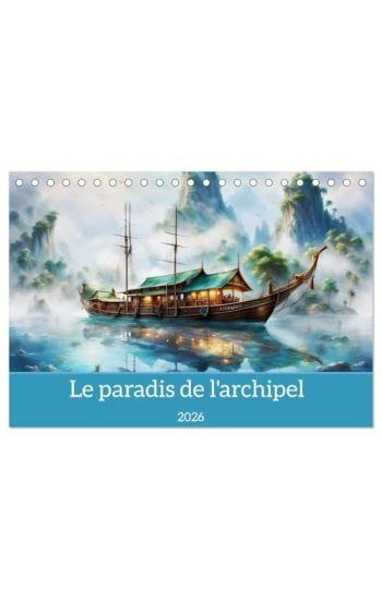 Le paradis de l'archipel (Calendrier de bureau 2026 DIN A5 vertical), CALVENDO calendrier mensuel
