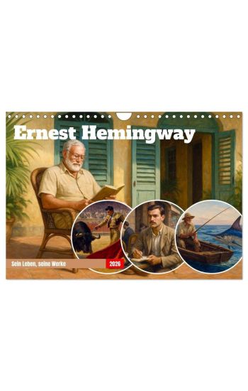 Ernest Hemingway (Wandkalender 2026 DIN A4 quer), CALVENDO Monatskalender