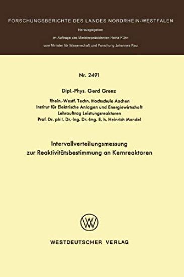 Intervallverteilungsmessung zur Reaktivitätsbestimmung an Kernreaktoren