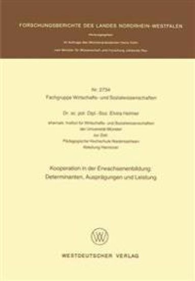 Kooperation in der Erwachsenenbildung: Determinanten, Ausprägungen und Leistung