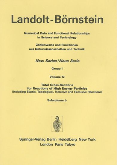 Total Cross-Sections for Reactions of High Energy Particles (Including Elastic, Topological, Inclusive and Exclusive Reactions) / Totale Wirkungsquerschnitte für Reaktionen hochenergetischer Teilchen (einschließlich elastischer,topologischer, inklusiver u