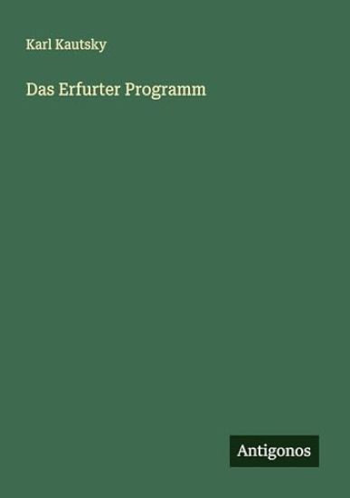 Kansikuva: Das Erfurter Programm