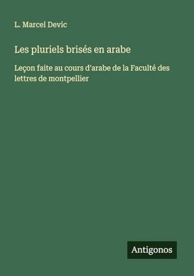 Les pluriels brisés en arabe