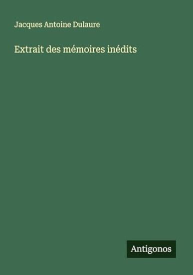 Extrait des mémoires inédits