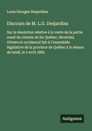 Discours de M. L.G. Desjardins