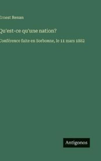 Qu'est-ce qu'une nation?