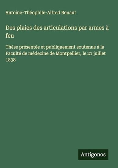 Des plaies des articulations par armes à feu