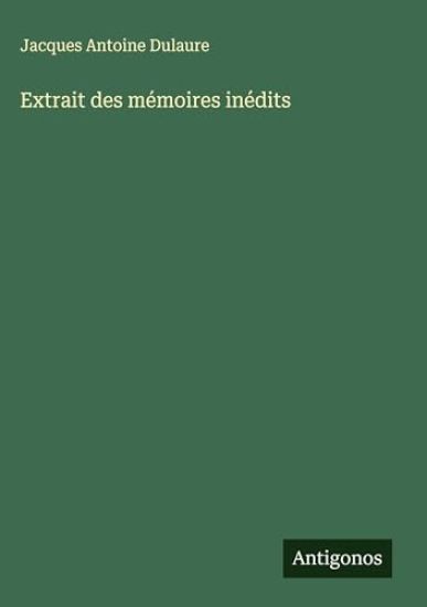 Extrait des mémoires inédits