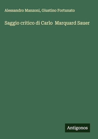 Saggio critico di Carlo Marquard Sauer