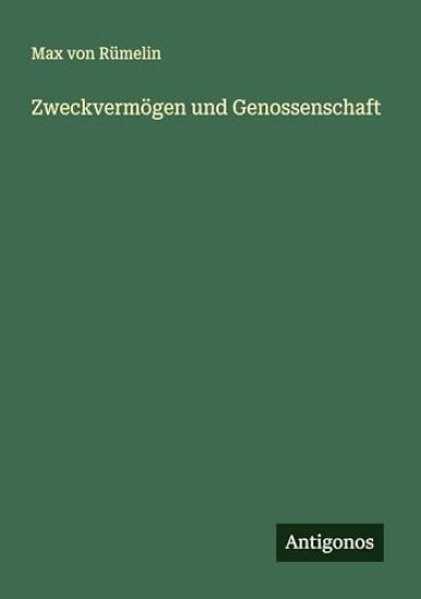 Zweckvermögen und Genossenschaft